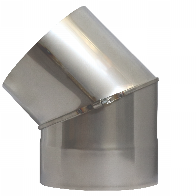 2 segment knee (diameter 200 /45°), stainless steel – view from the left