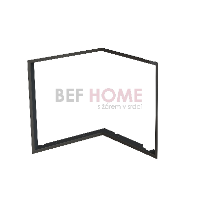 Zazdívací rámeček 1x90° černý BeF Flat 4 L – pohled zleva