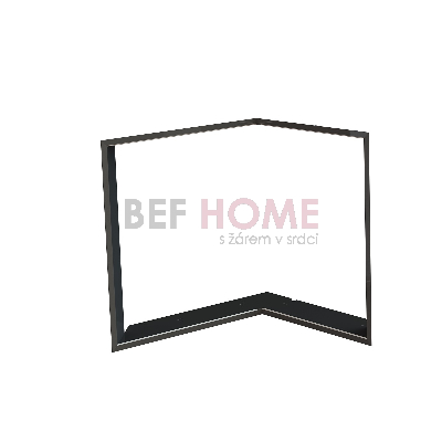Zazdívací rámeček 1x90° černý BeF Flat V 4 L – pohled zleva