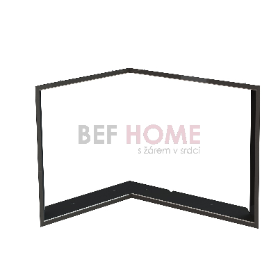 Frame 1x90° black BeF Flat V 8 L
