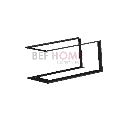 Zazdívací rámeček 1x90°černý BeF Trend V10U – pohled zleva