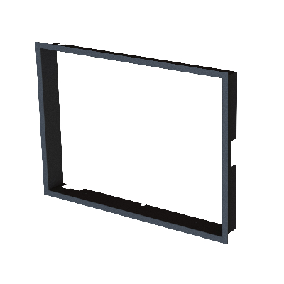 Zazdívací rámeček 1x90° hloubka 80mm, černý, BeF Twin (V) 8 II – pohled zleva